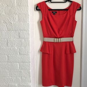 BCX peplum belted dress